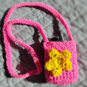 crochet pink and yellow star device holder elf geek bar compatible